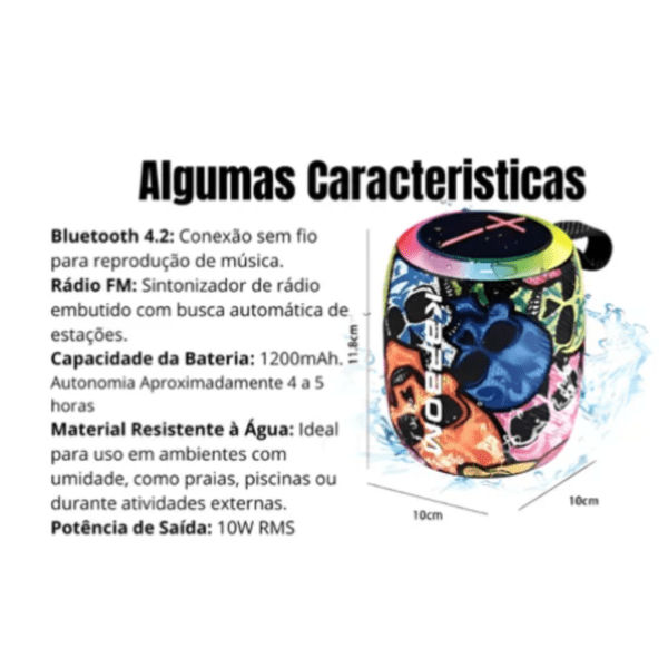 Caixa De Som Bluetooth KA-8193 A Prova D'água - Image 3