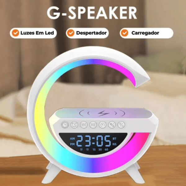 Luminaria G-Speaker Multifuncional Smart Station Led Caixa De Som Relógio - Image 6