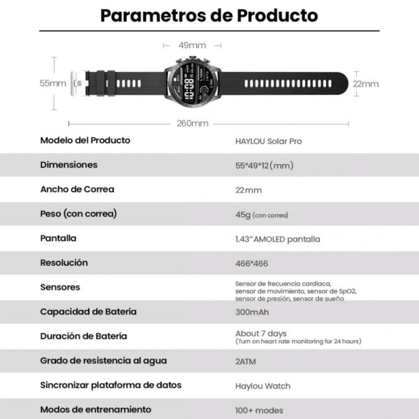 Smartwatch Xiaomi Haylou Solar Pro Amoled A Prova D'água - Image 5