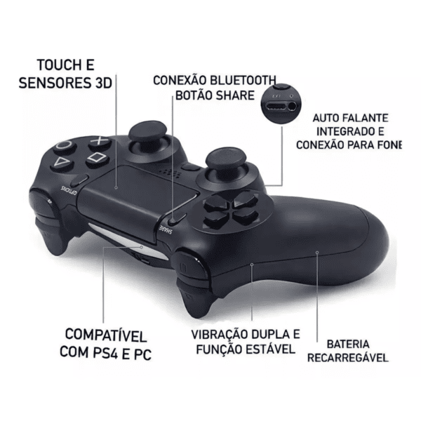 Controle Sem Fio Para Playstation 4 PC Wireless Bluetooth 5.0 - Image 5