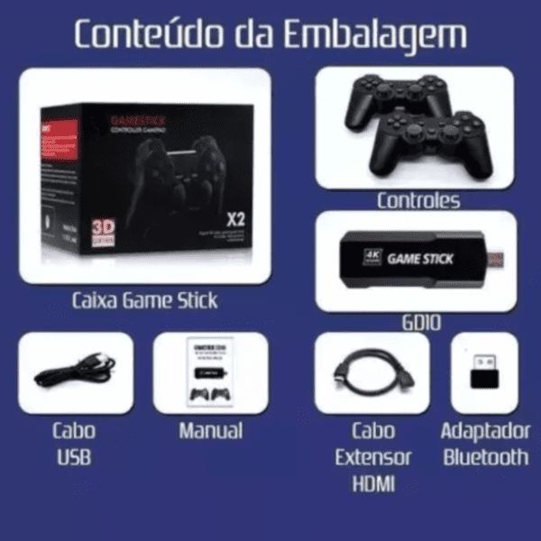 Game Stick 4K Retro Gd10 35.000 Jogos 2 Controles Sem Fio Original - Image 2